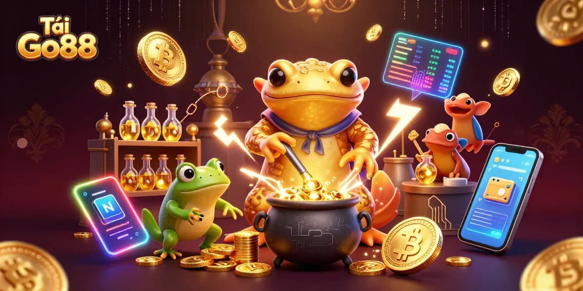 Engage with Tải Go88 in this vibrant 3D illustration of a magical gaming world.