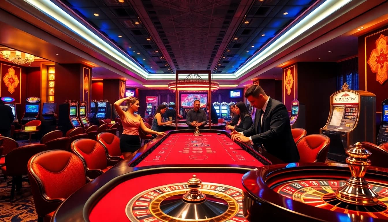 Experience the excitement of luxury gaming at OKFUN's vibrant casino tables filled with thrill.