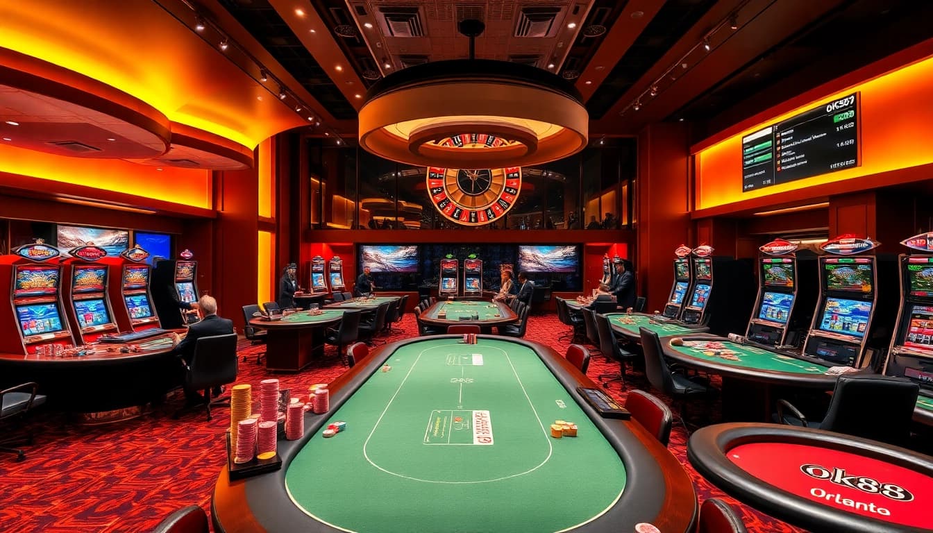 Experience the thrill of gambling at ok88 with vibrant casino tables and engaging gameplay.