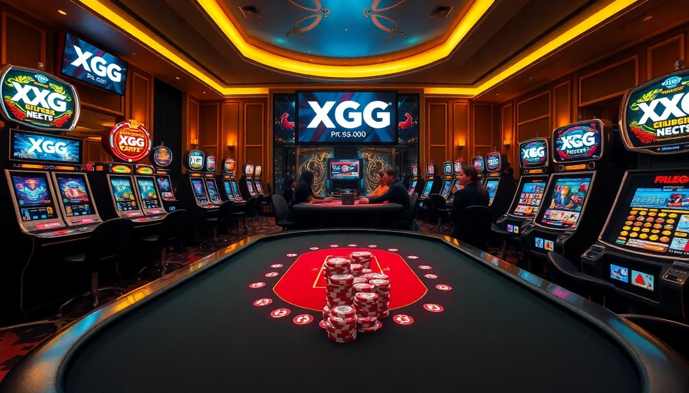 Experience vibrant online gambling with a luxurious setup at http://xxgg.br.com, featuring poker tables and slot machines.