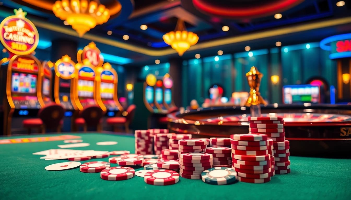 Experience thrilling casino action with sa88 games at a vibrant gaming table.