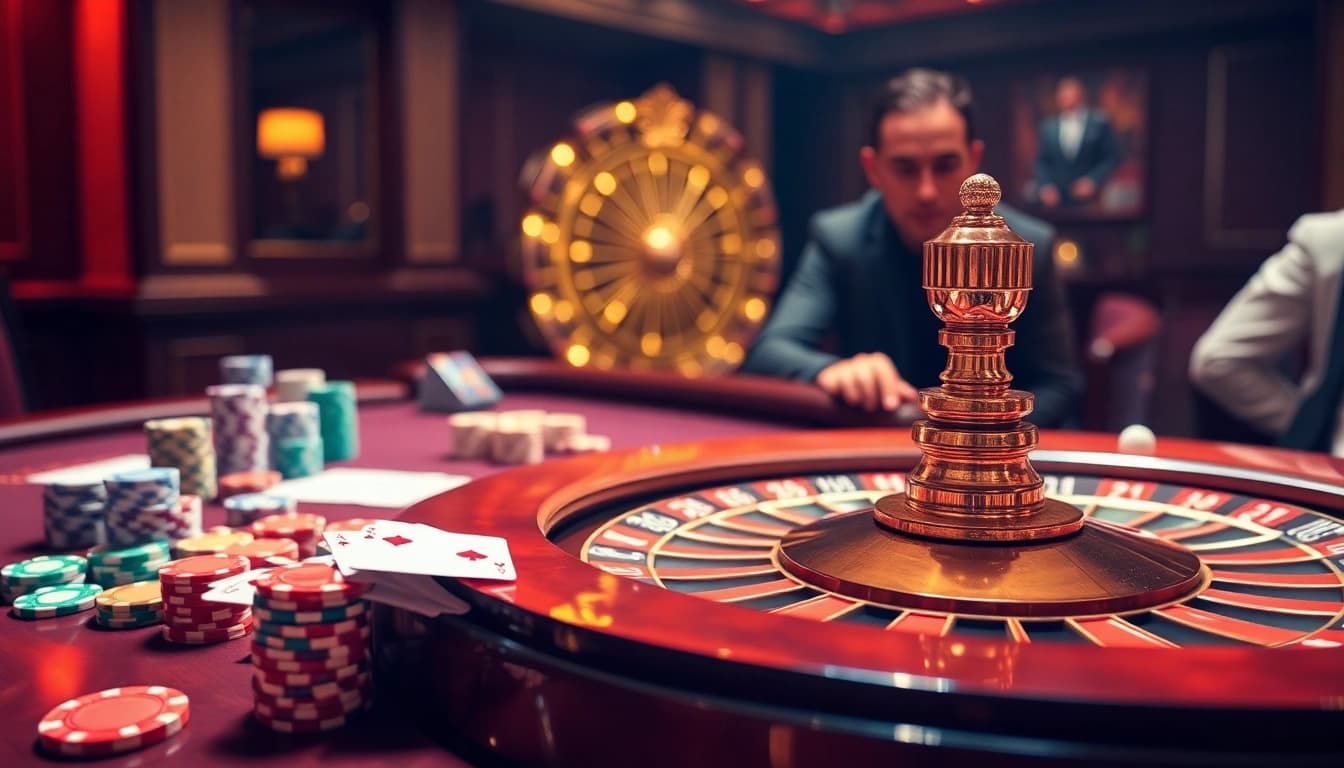 S88vip enhances the thrill of gambling at a luxurious poker table with vibrant chips and cards.
