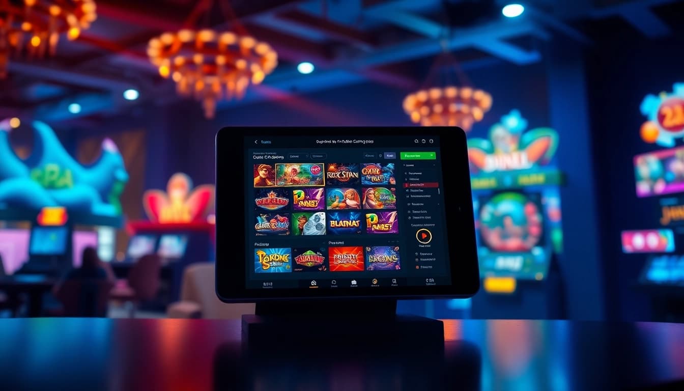 An engaging scene of 8qbet's user-friendly online gambling platform, showcasing vibrant gaming options.