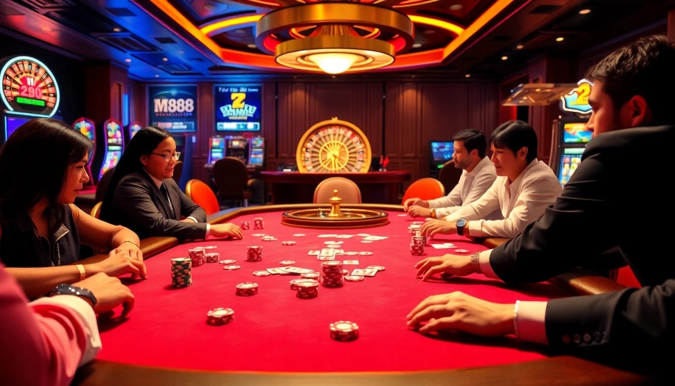 Experience excitement at http://mm88.center/ with thrilling casino games, poker chips, and vibrant roulette.