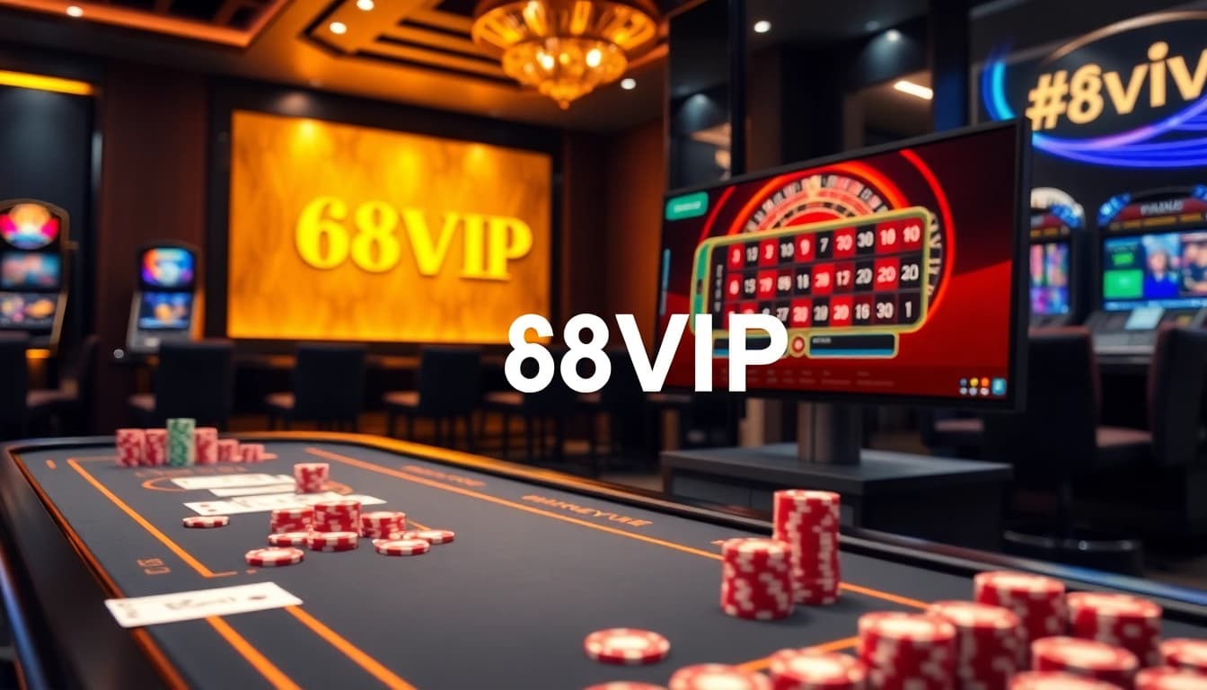 Experience the thrilling gaming action at 68VIP casino with vibrant tables and engaging interfaces.