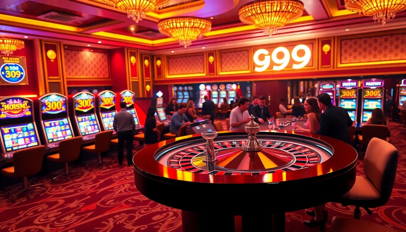 Players enjoying a roulette game at a luxurious GO99 casino highlighting vibrant atmosphere.