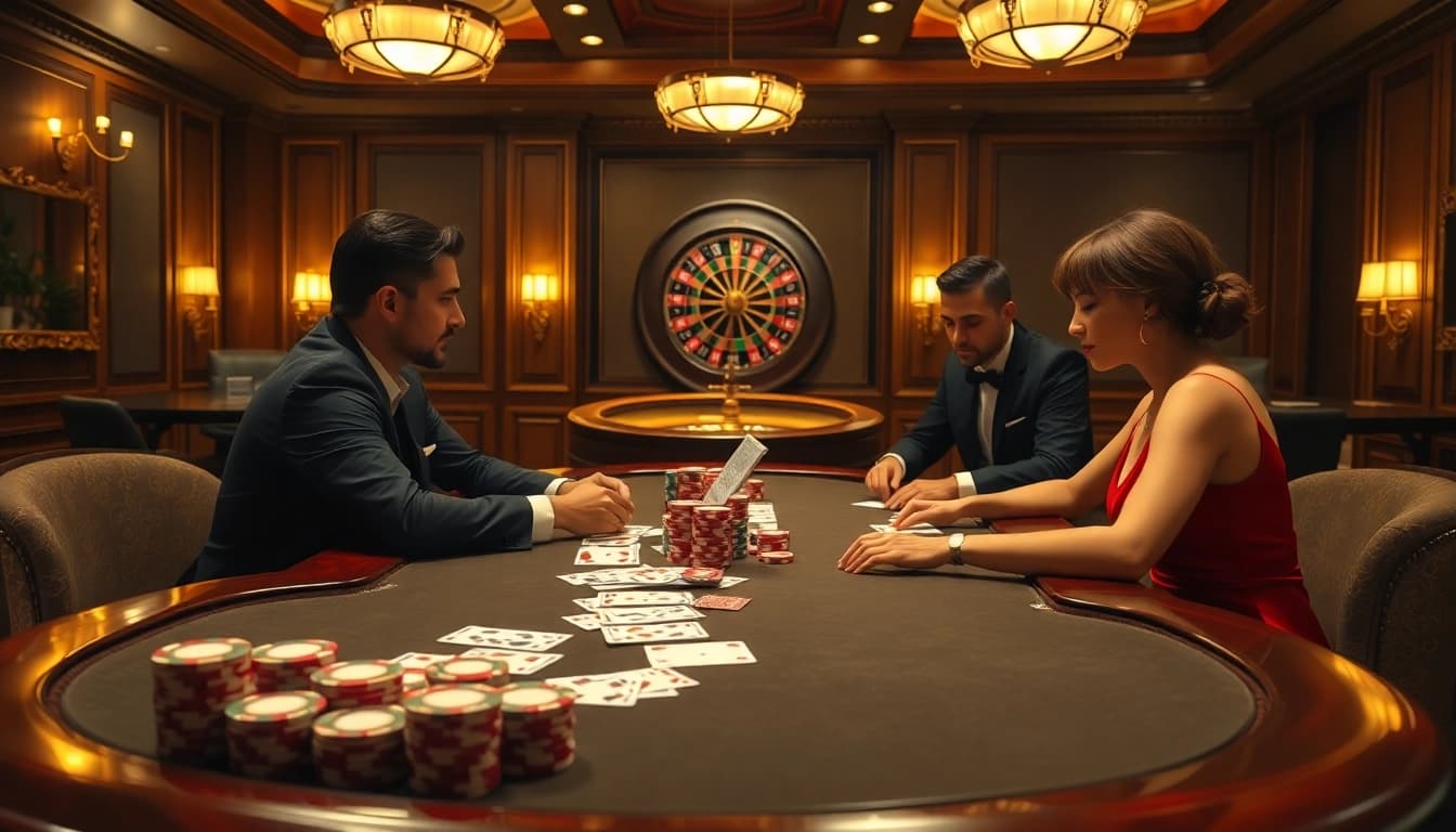 Engaged players at a professional poker table representing hidden wiki official gambling strategies.
