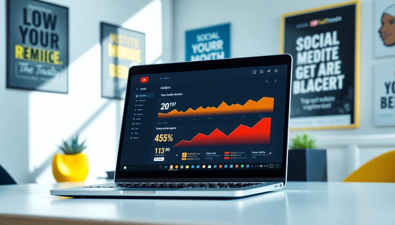 Engage with the youtube smm panel through a modern workspace showcasing analytics and growth.