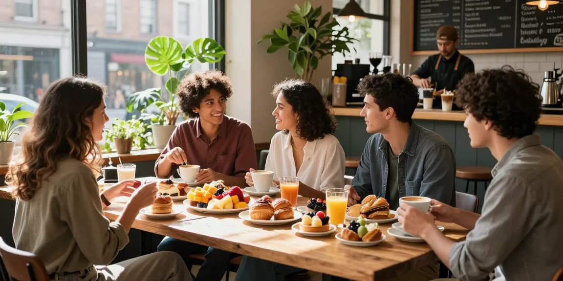 Friends enjoying brunch at a cafe featuring pastries and coffee, reflecting relaxation and social connection while exploring https://forumup.org/shop/search.php?ca_id=&addr1=&addr2=&addr3=&schKeyword=