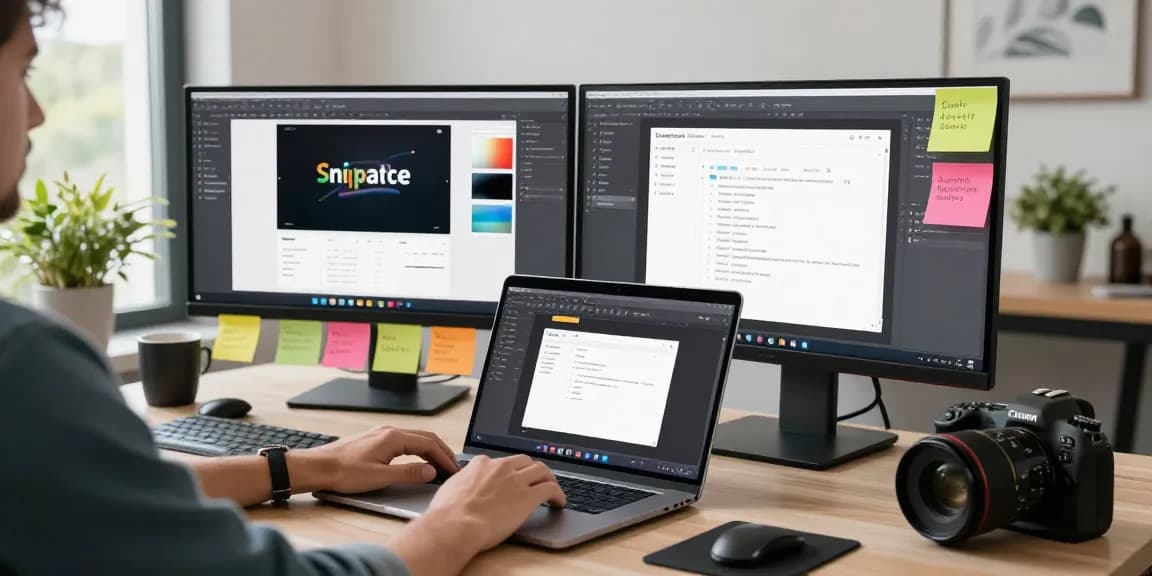 Efficiently using 截图工具下载 with Snipaste in a modern workspace.