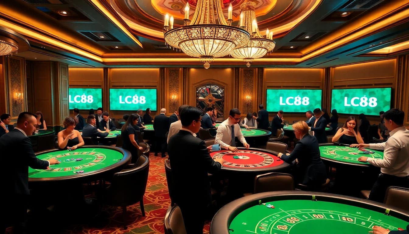 Experience the thrill of LC88 with every hand at a luxurious casino table.