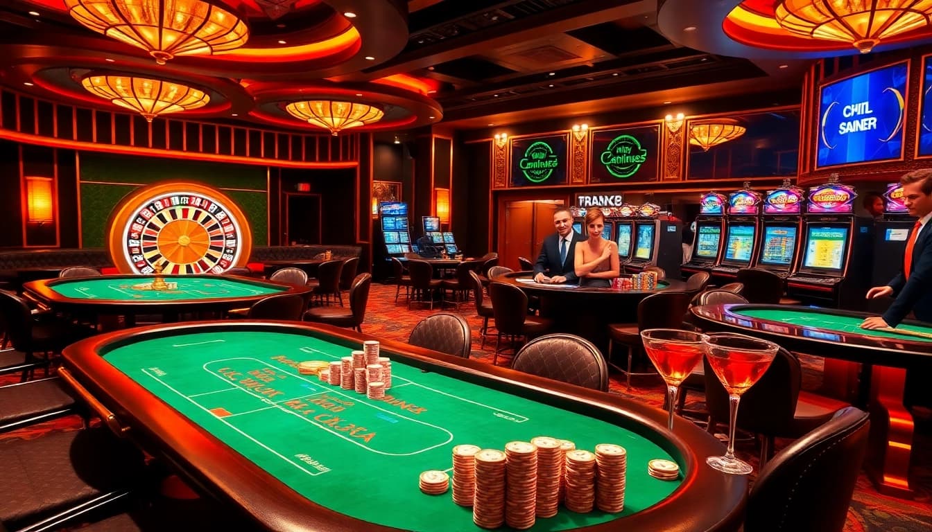 S88vip engaging players at high-stakes poker and roulette tables in a luxury casino.
