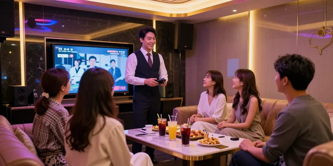 강남구구단의 고급스러운 분위기를 보여주는 프라이빗 노래방