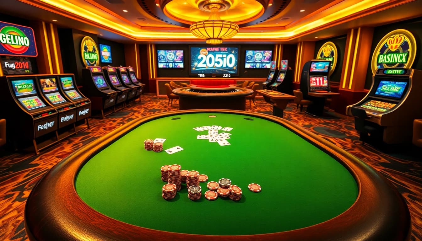 Experience excitement and luxury at trang chủ tobet88, featuring professional poker tables and vibrant slot machines.