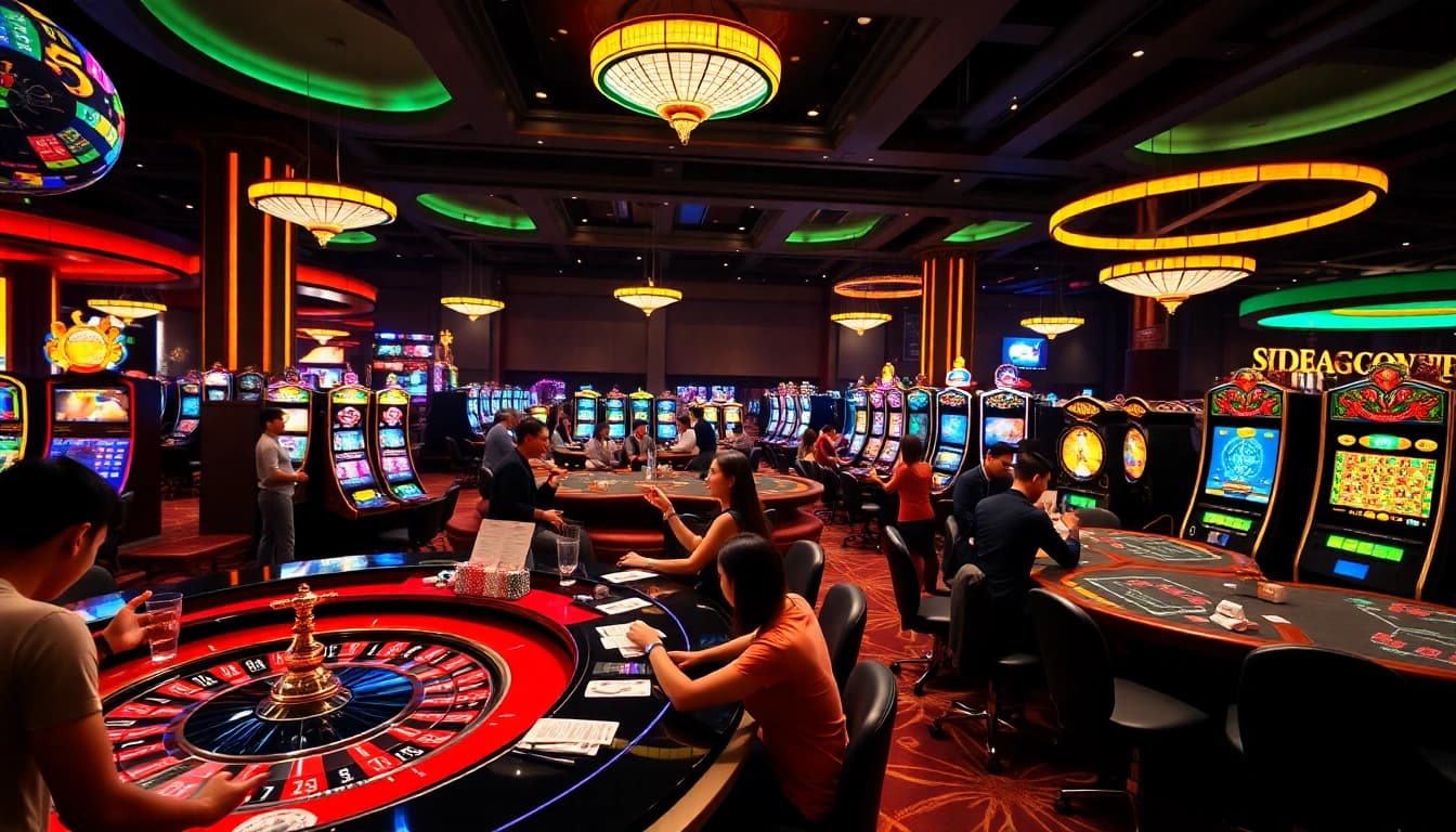 Experience thrilling games at GG88 with engaging casino visuals showcasing vibrant gameplay.
