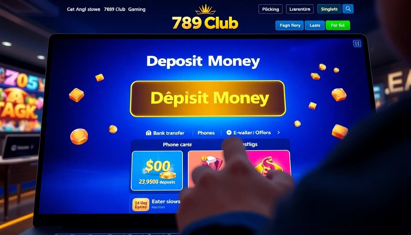 Learn cách nạp tiền vào 789club with a vibrant online gaming interface showcasing deposit options