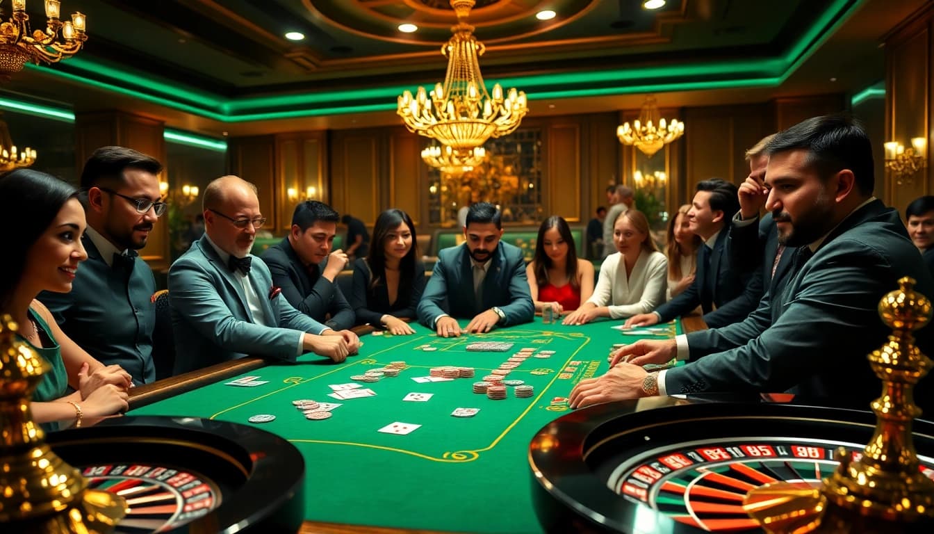 Experience the thrill of gambling with https://x88ni.com/ at a luxurious poker table surrounded by excitement.