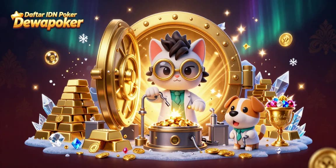 Engage with Daftar IDN Poker Dewapoker in a lively illustration of a carnival-style gaming scene.