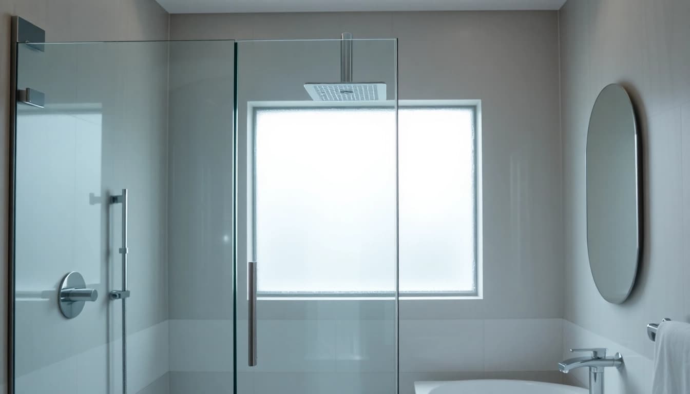 Transform your space with elegant showers au featuring a modern glass shower screen in a serene setting.