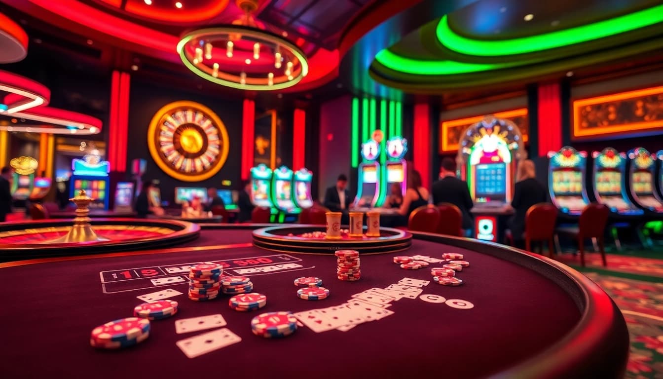 Experience the thrill of 68 game bài with vibrant casino tables and active players.