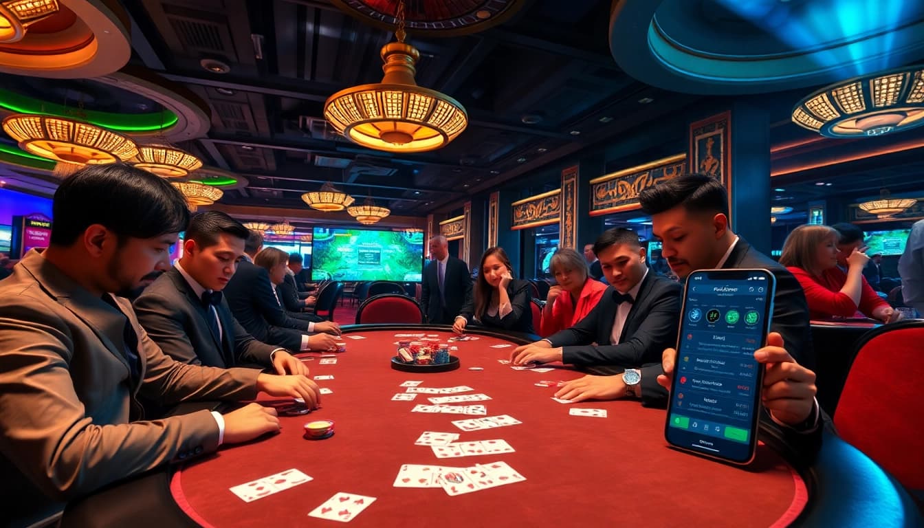 Experience thrilling poker action at a high-stakes table, showcasing 7m ma cao excitement.