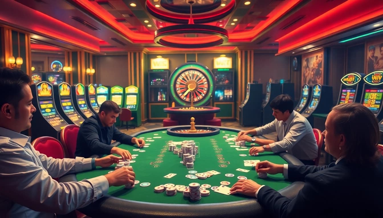 Experience thrilling poker action at 98win with a vibrant casino atmosphere.