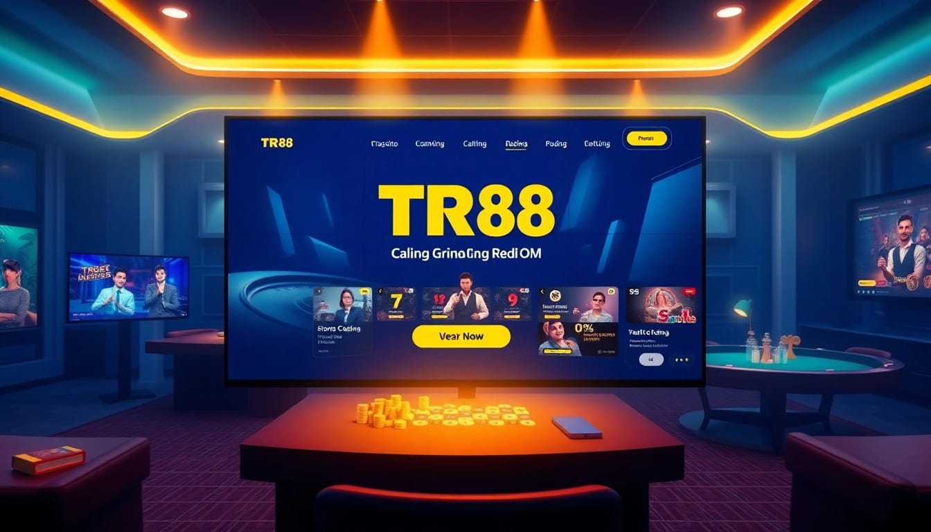 Engaging visual of TR88 trang chủ, showcasing exciting online gambling options.