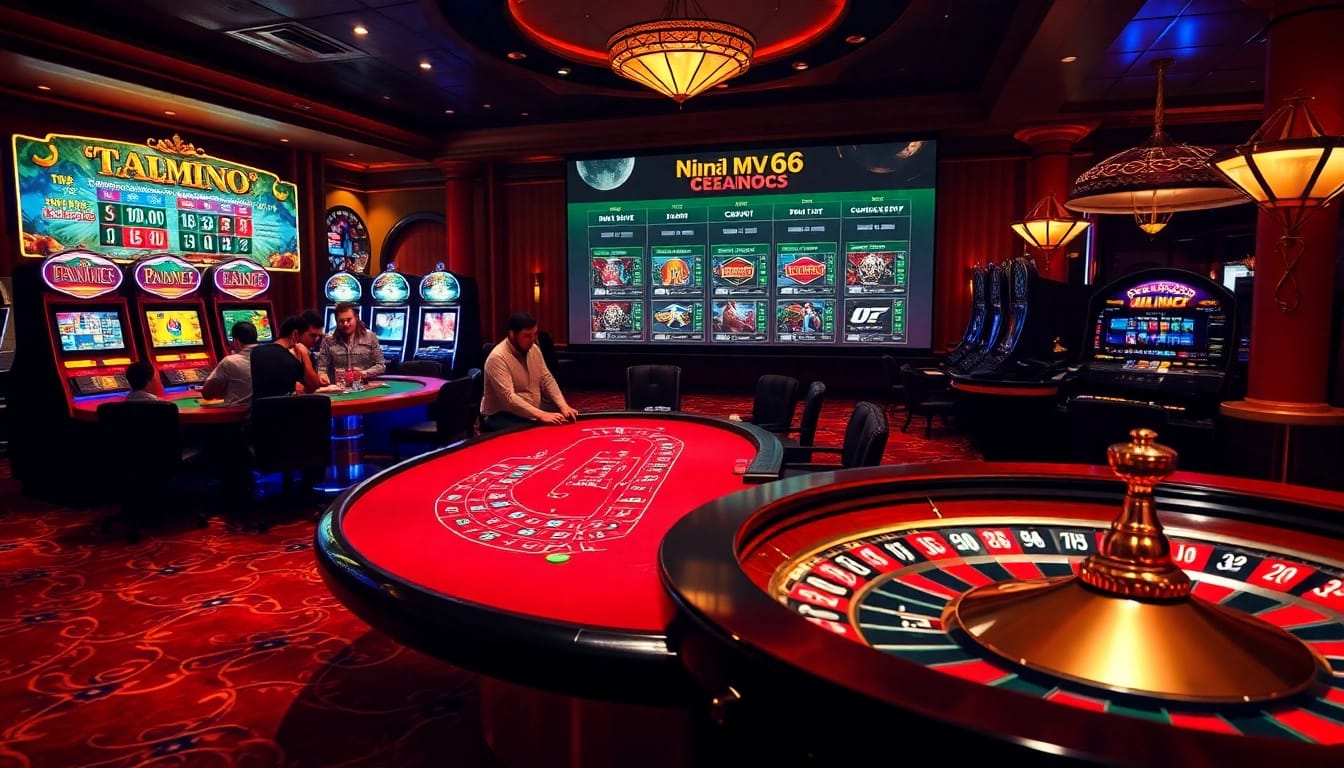 Experience the thrill of betting at Nhà cái MV66 with luxurious casino elements and vibrant action.