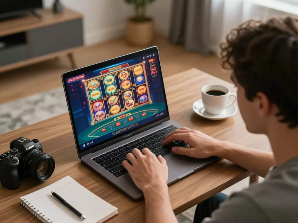 Engaging online gaming session showcasing alexis77's exciting slot game options, illustrating strategic gameplay.