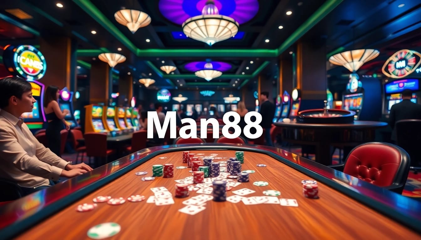 Experience the thrill of winning as players enjoy diverse games at Man88, a vibrant casino with Poker and Roulette.