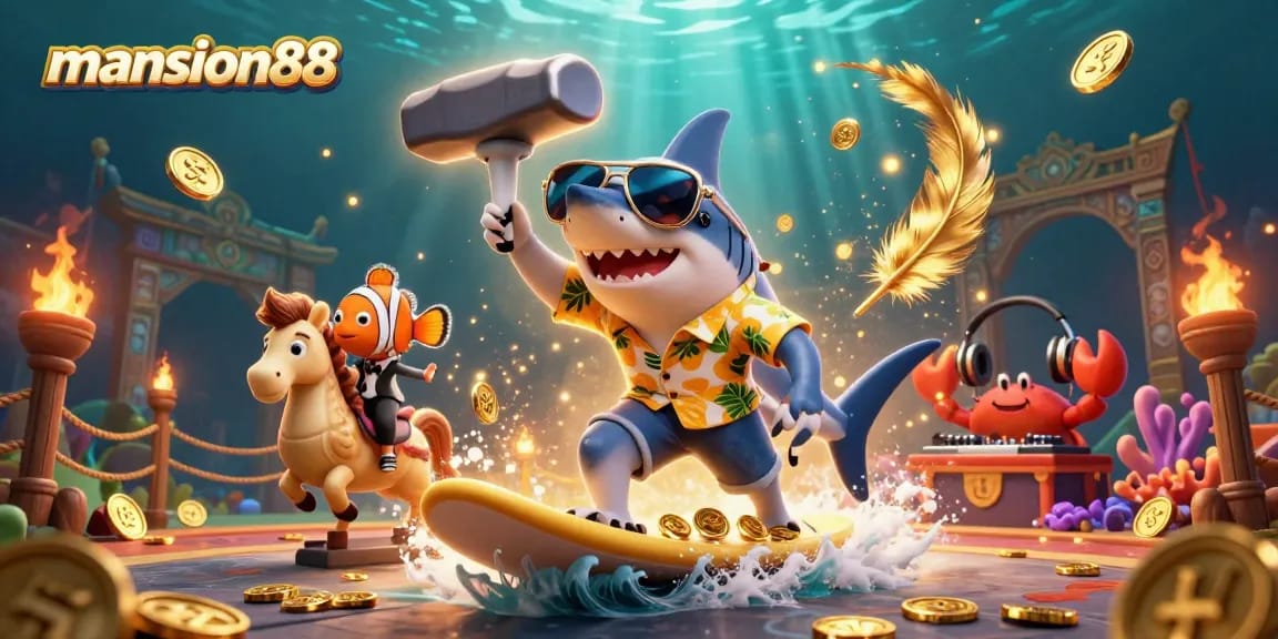 Experience thrilling betting opportunities with mansion88 in this vibrant underwater casino scene.