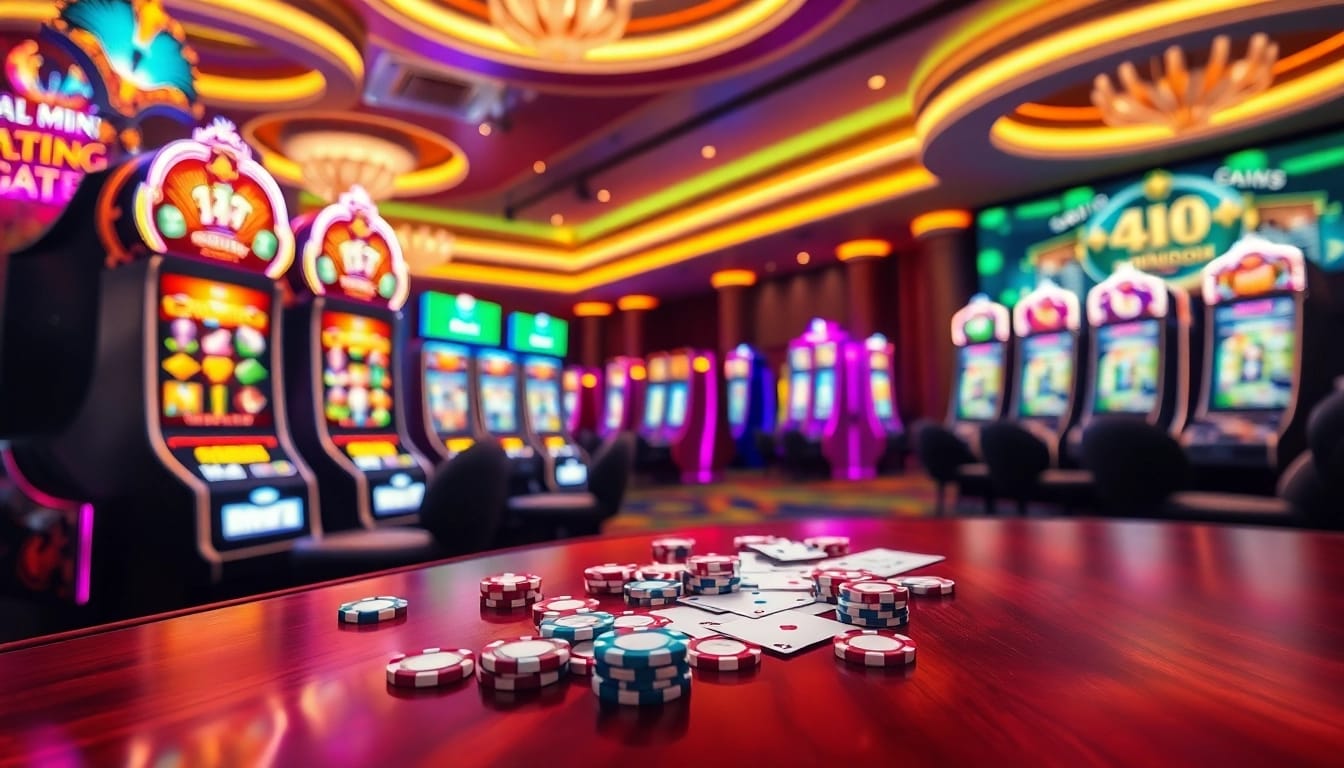 Sparking excitement at https://www.superslot365.net/ with dynamic slot machines and poker chips.