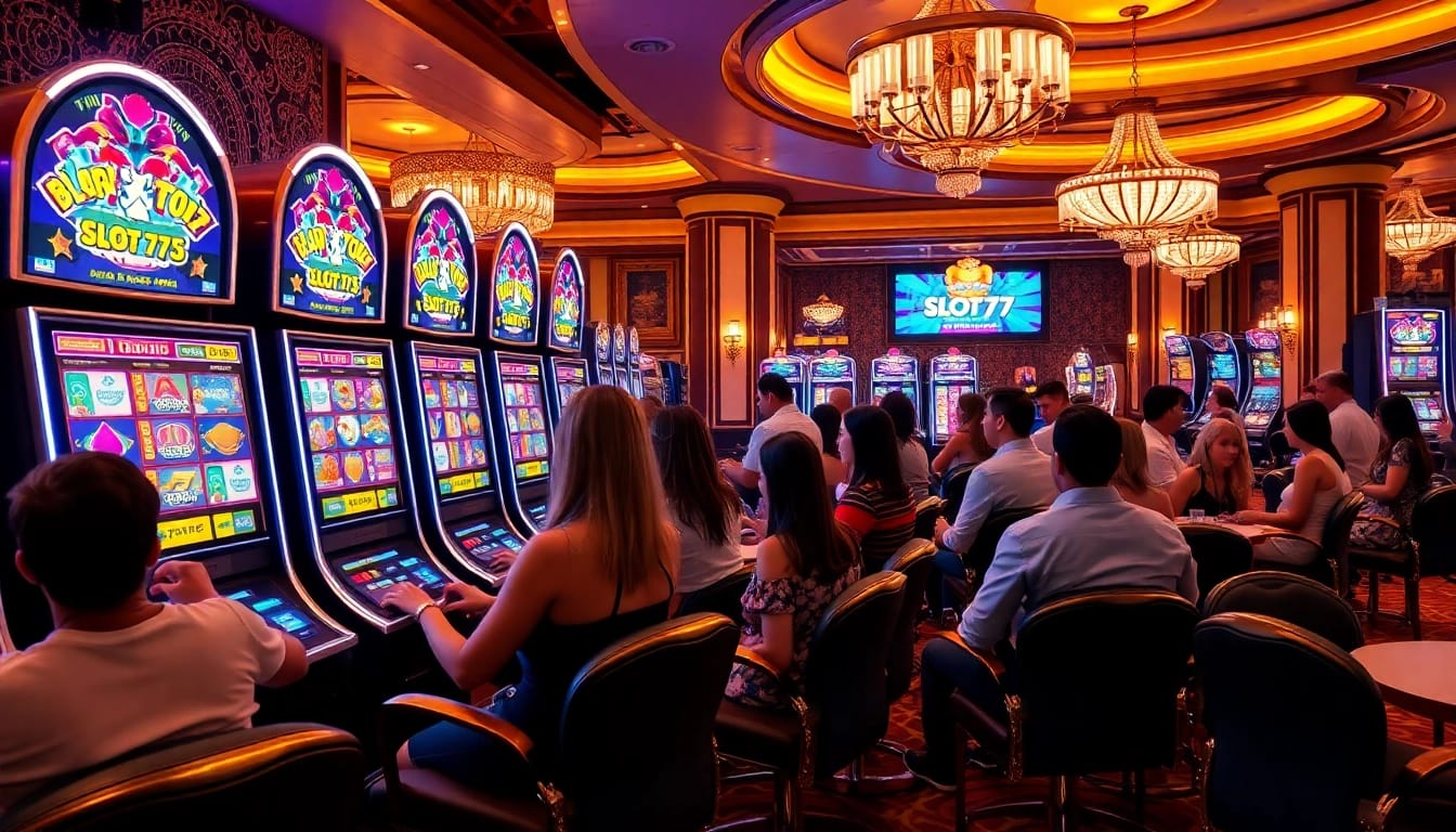 Experience the thrill of winning at slot777 with exciting slot machines in a glamorous casino setting.