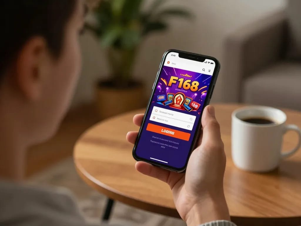 F168 đăng nhập on smartphone for easy access to online casino games in a cozy setting