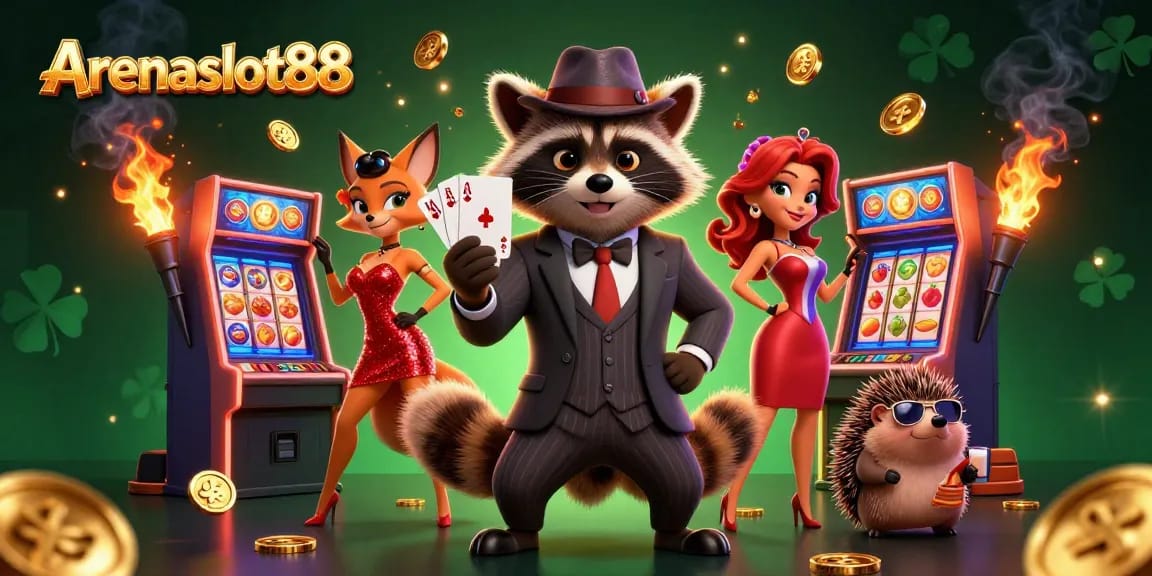 Arenaslot88 mainkan slot dengan rakun keren dan sekutunya yang menarik.