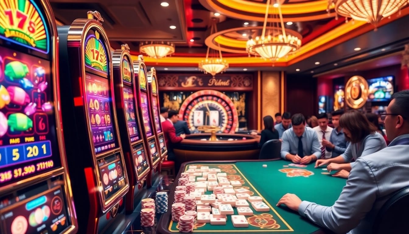 Rasakan keseruan slot demo Mahjong dengan mesin slot yang cerah dan pemain yang antusias.