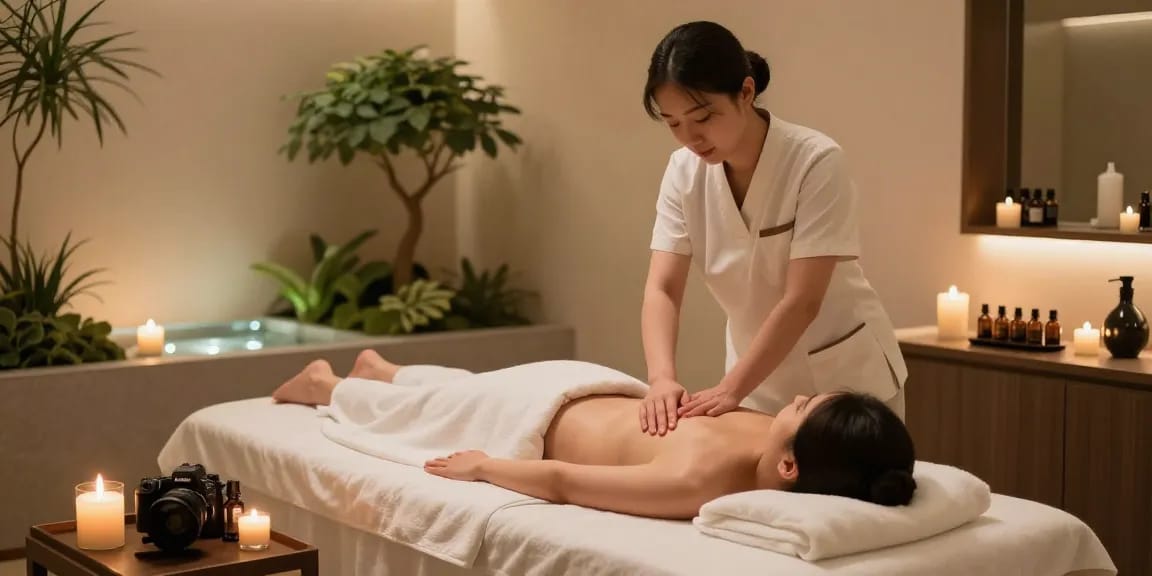 Relaxing Swedish massage session showcasing 영등포스웨디시 in a serene spa environment with candles and oils.