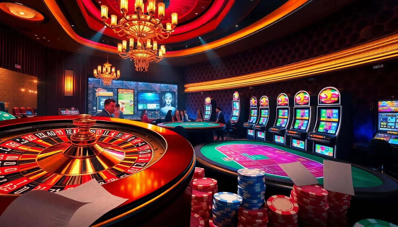 Engaging scene of luxury gambling at nhà cái WN678 with roulette and poker excitement.