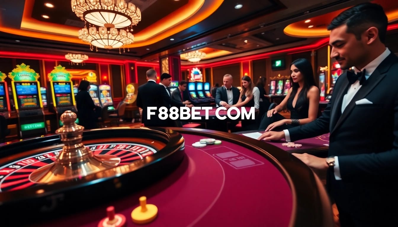 Experience the excitement of gambling at F8BET COM with a lively casino atmosphere featuring poker and slot games.