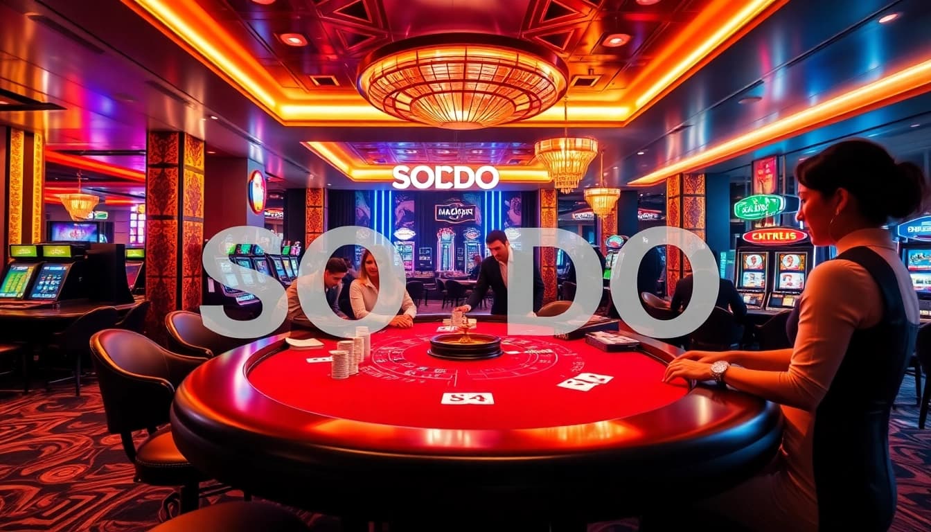 Players enjoying a thrilling game at SODO Casino's elegant gambling table.