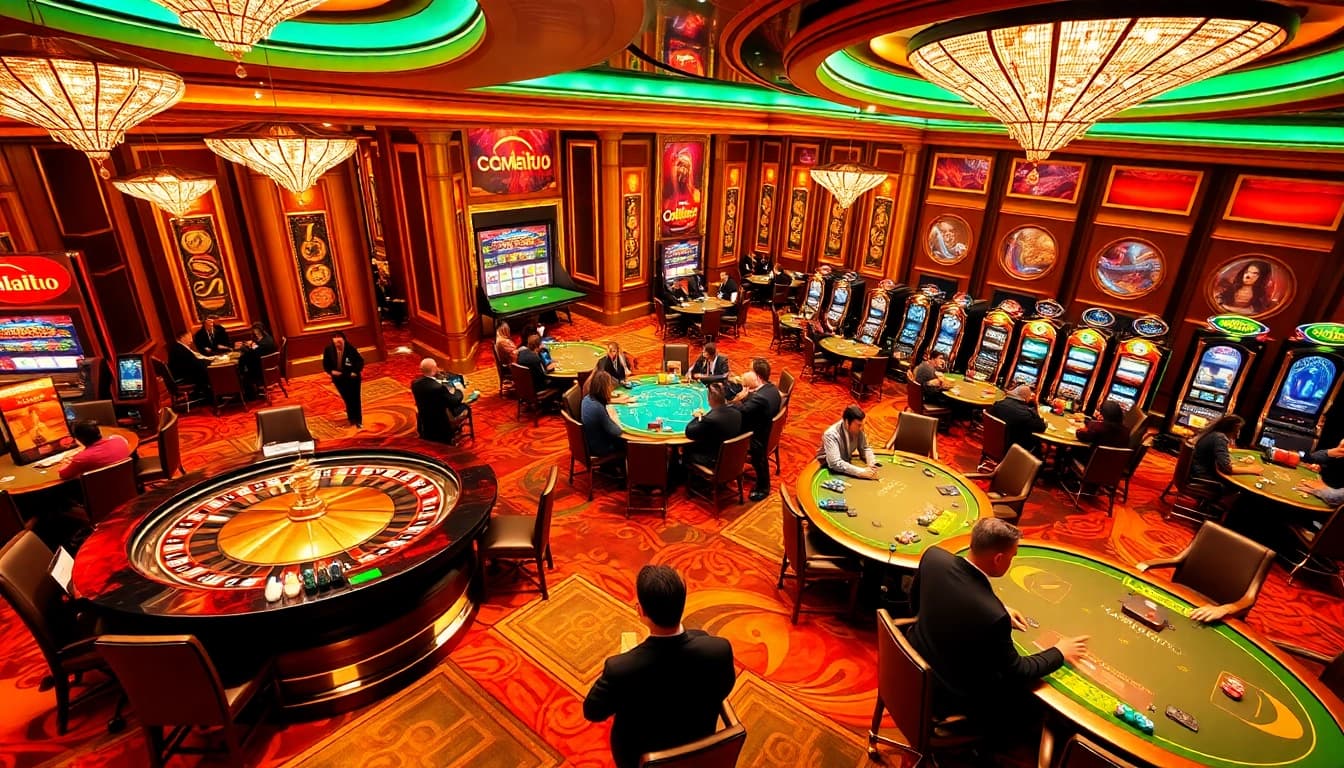 Experience the excitement of keo nha cai with vibrant casino gaming tables and enthusiastic players.