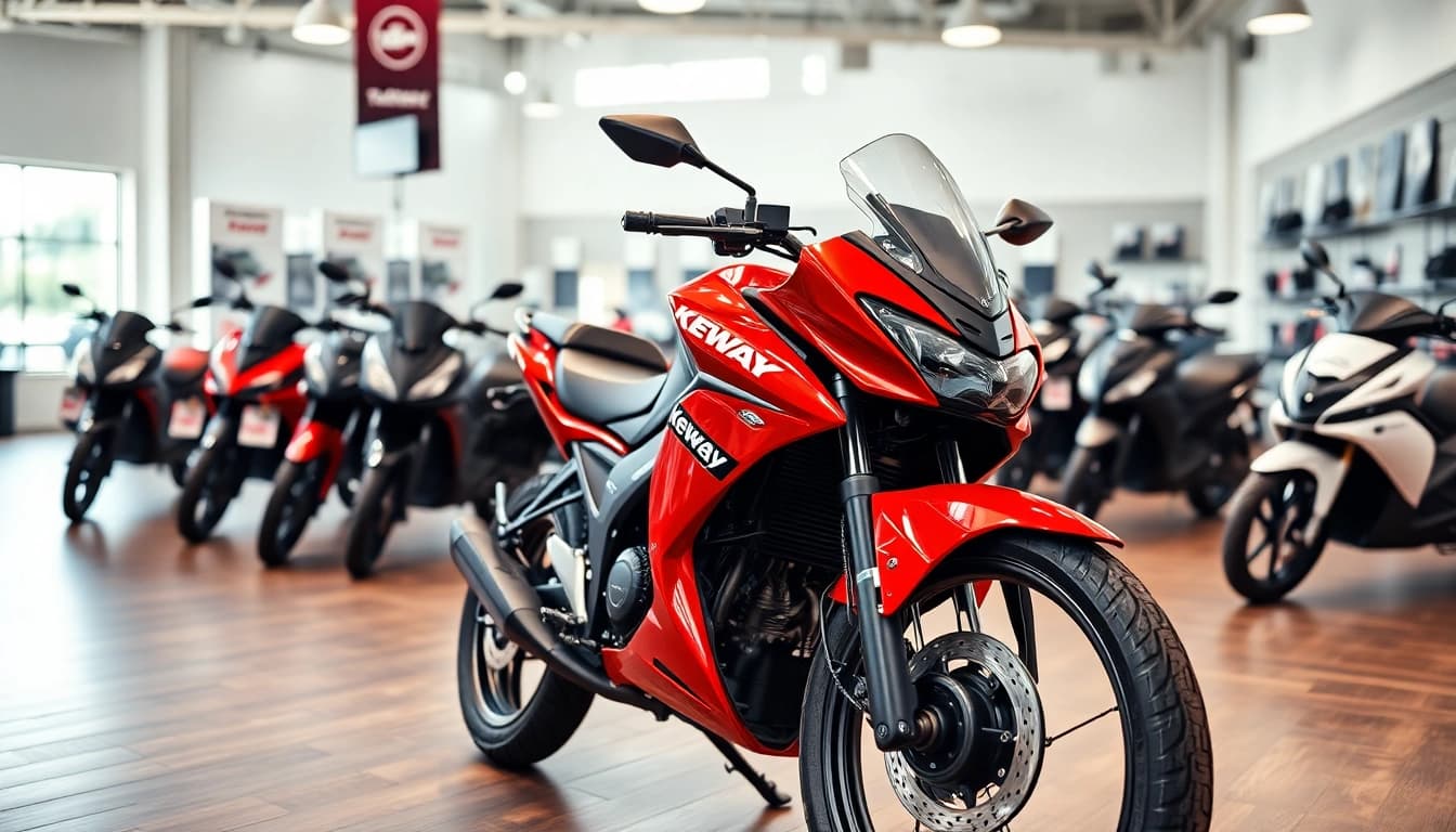 Verkaufen von Keeway Motorrädern auf https://moto-ankauf.de/keeway-verkaufen in einem einladenden Showroom.