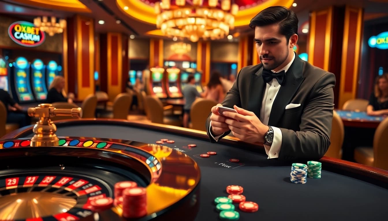 Experience the thrill of OXBET COM with vibrant casino elements and professional dealers.