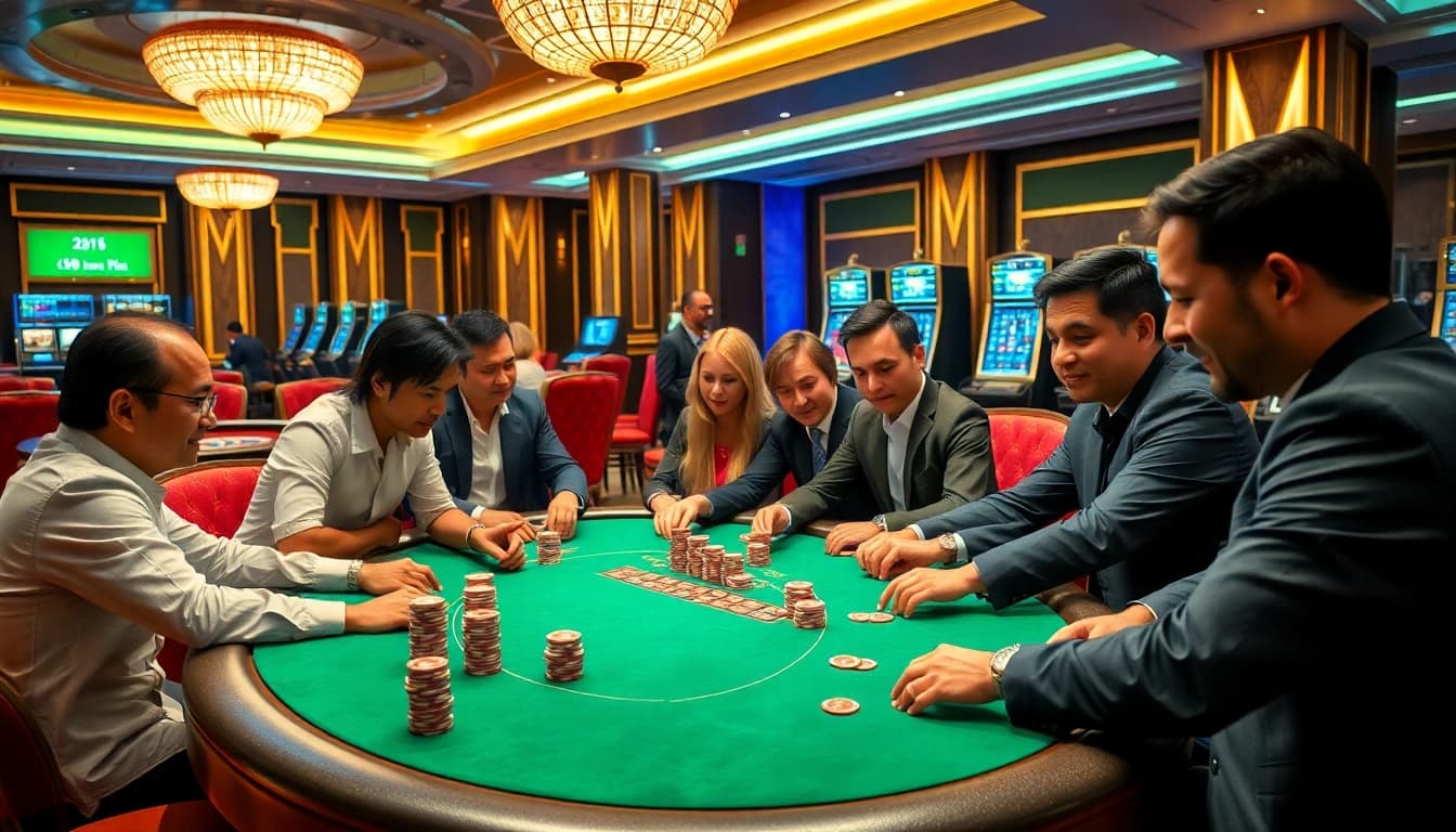 Experience the thrill of the vn168 poker game at a luxurious casino.
