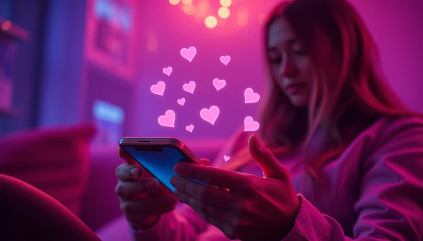 Engaging ai sexting chat on a smartphone with intimate digital interaction.