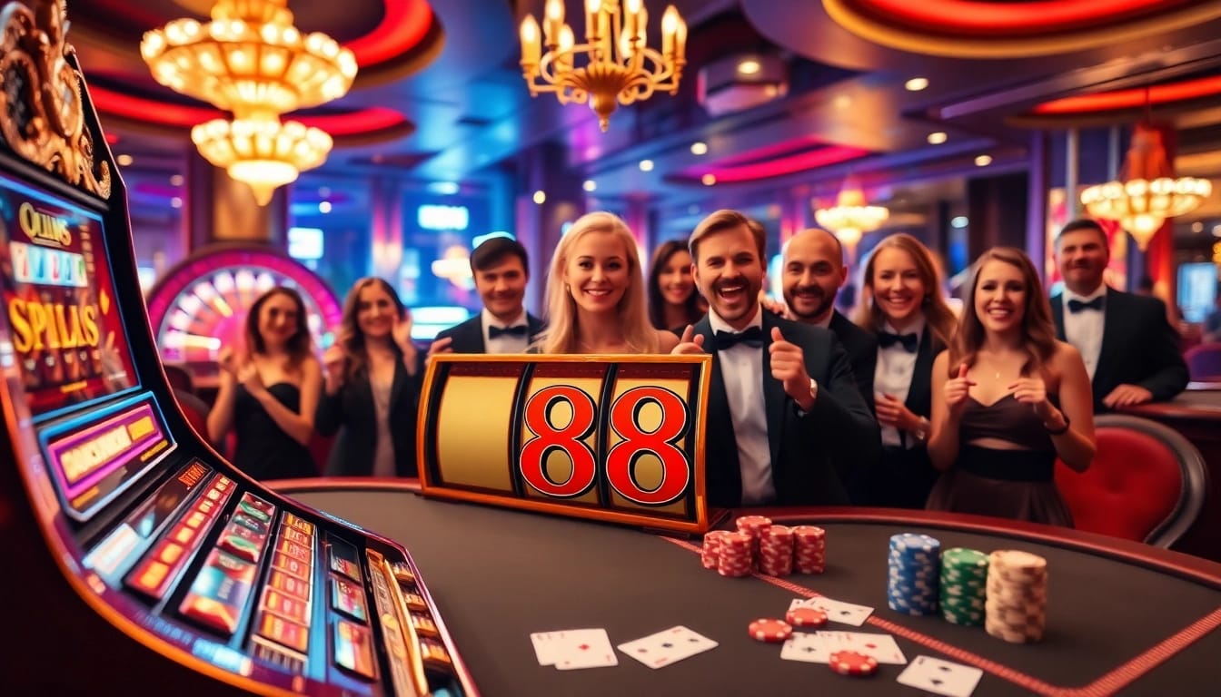 Experience the excitement of winning at slot88 with engaging casino elements like poker chips and roulette wheels.
