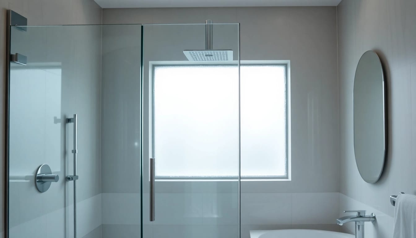 Transform your space with elegant showers au featuring a modern glass shower screen in a serene setting.