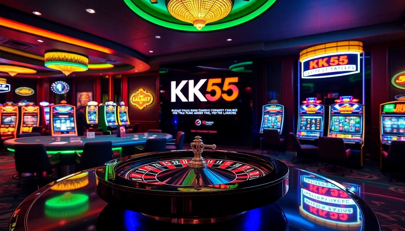 Experience the excitement at KK55 casino with vibrant tables and energetic players.