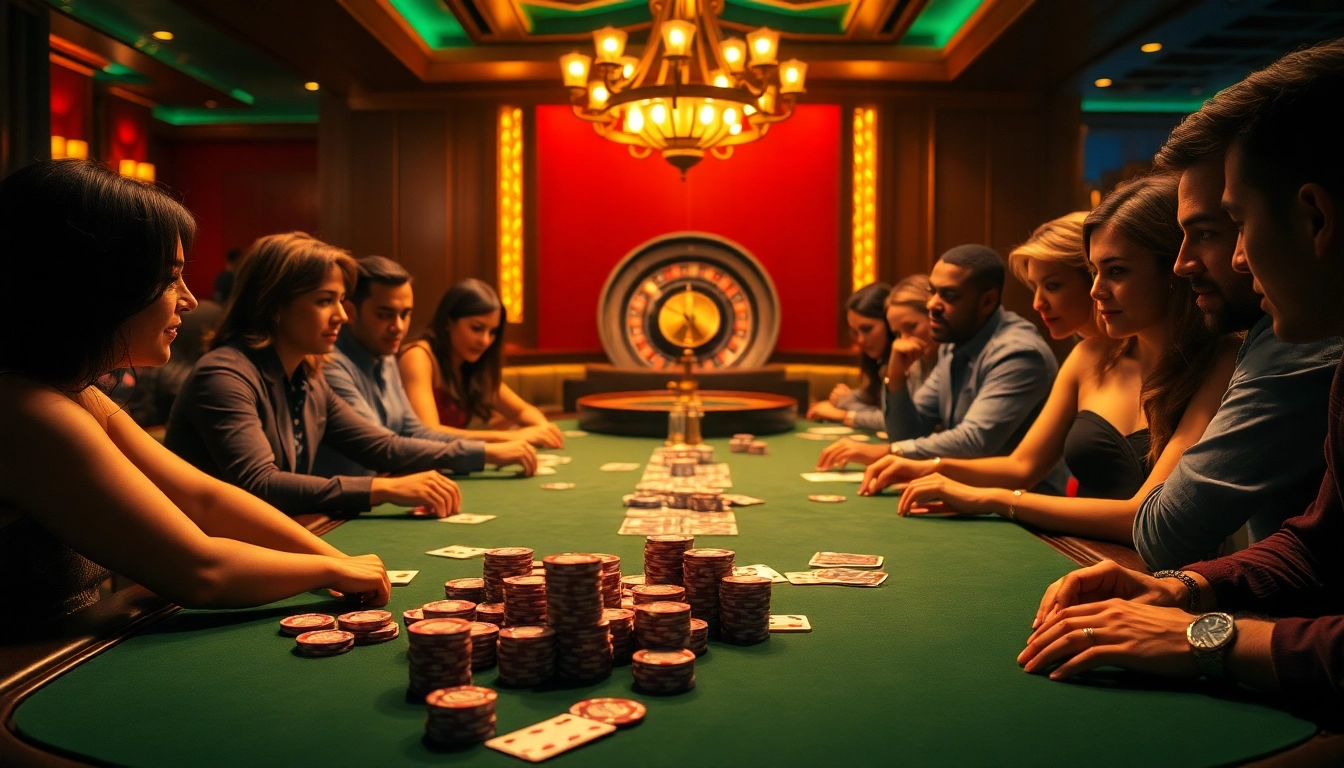 Hoạt động poker đầy căng thẳng trên bàn casino sang trọng với chip poker cg79 và bộ bài cg79.