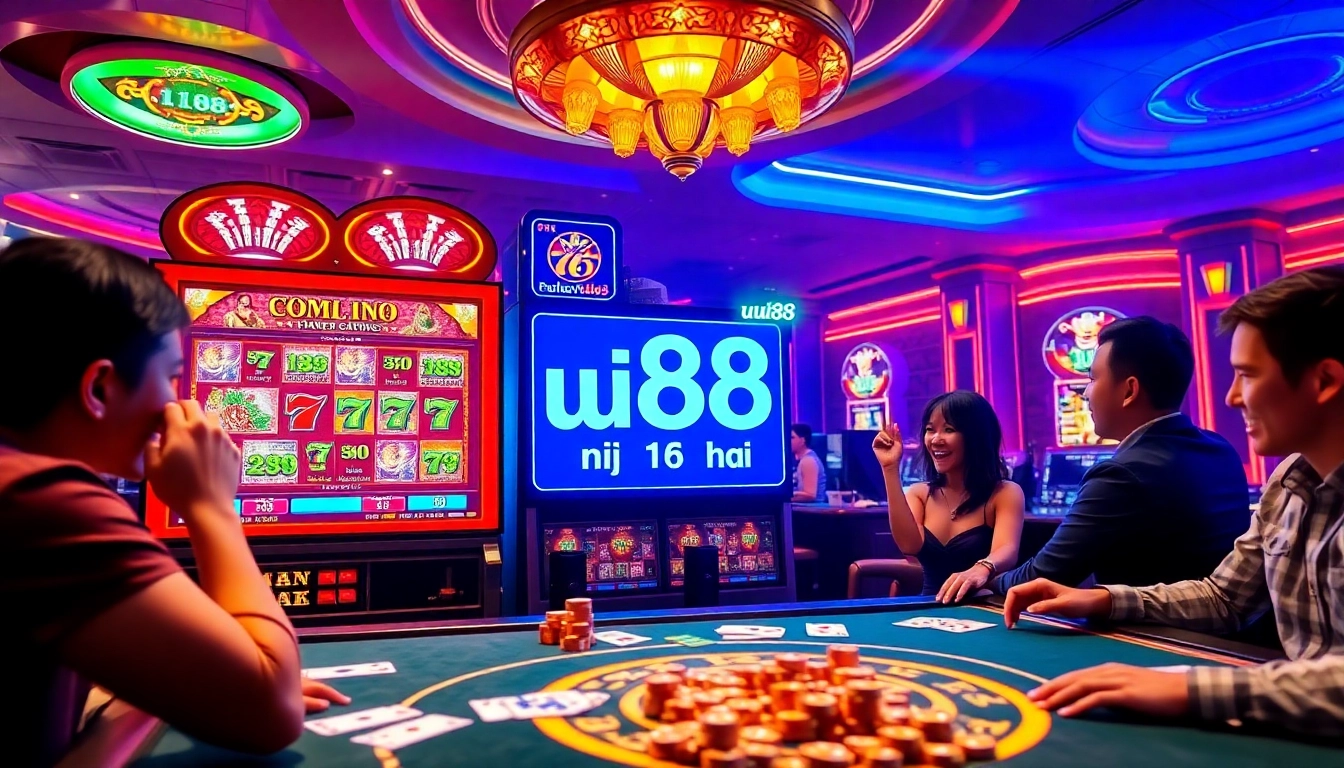 Spin the reels on uu88 nổ hũ for exciting jackpot opportunities in a vibrant casino setting.